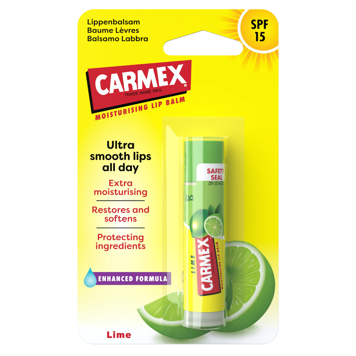 Balsam ultra-hidratant pentru buze cu aroma de lime SPF15, 4,25g, Carmex