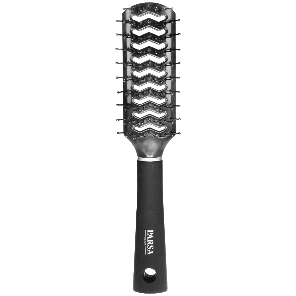 Perie de par pentru fohn cu peri din plastic Trend Line Negru, 1 bucata, Parsa Beauty
