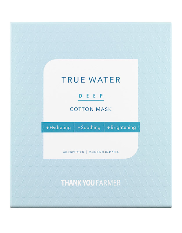 Masca de fata din bumbac True Water Deep, 25ml, Thank You Farmer