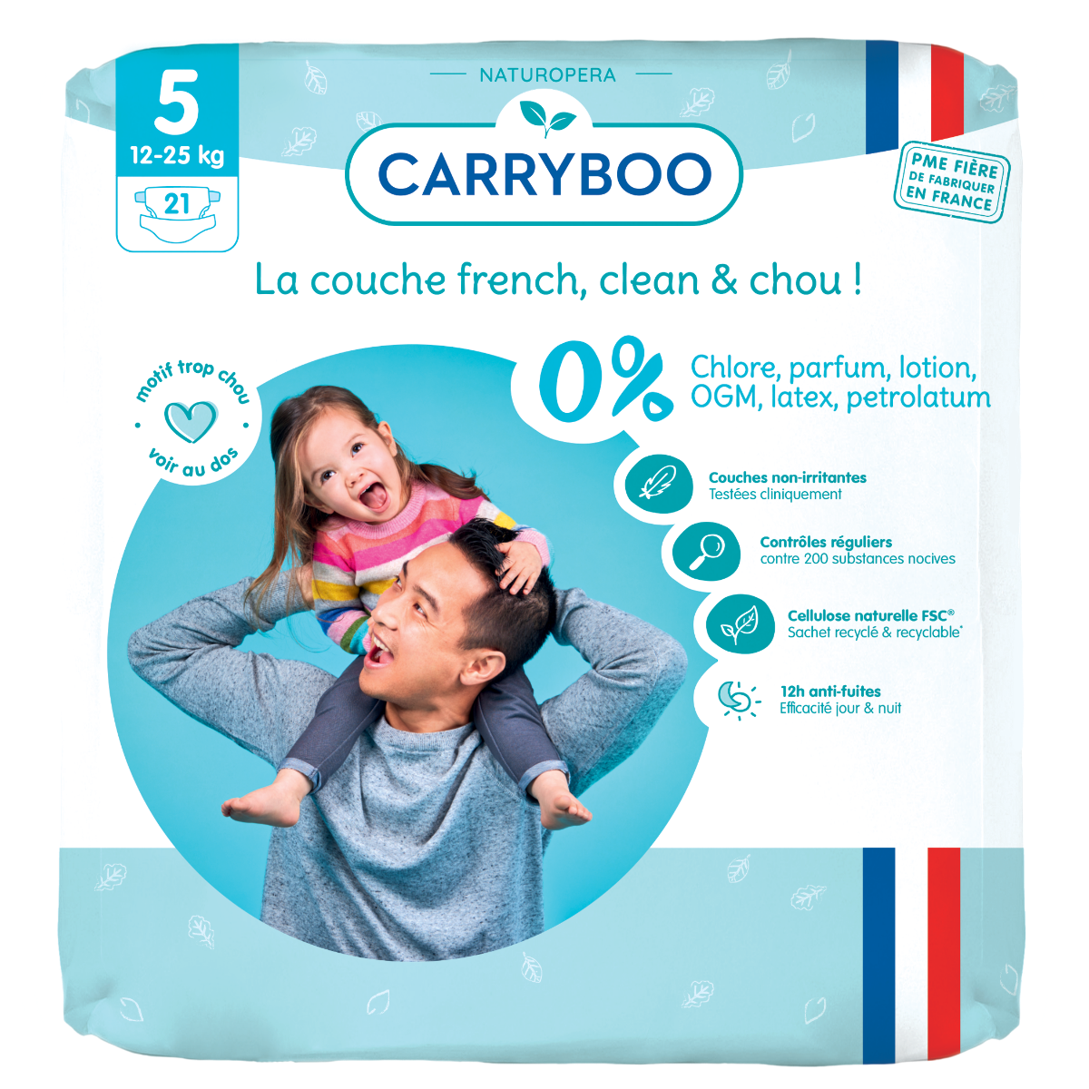 Scutece bio hipoalergenice 12-25kg marimea 5, 21 bucati, Carryboo
