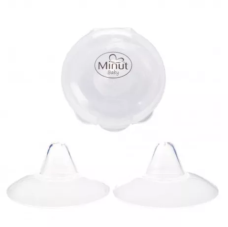 Protectii din silicon pentru mamelon 0+ Baby, 2 bucati, Minut