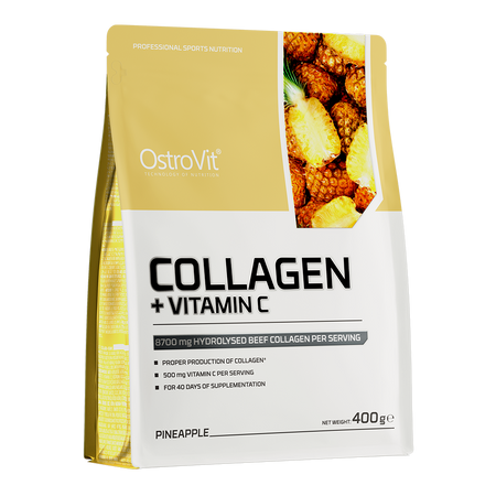 Colagen + Vitamina C cu aroma de ananas, 400g, OstroVit