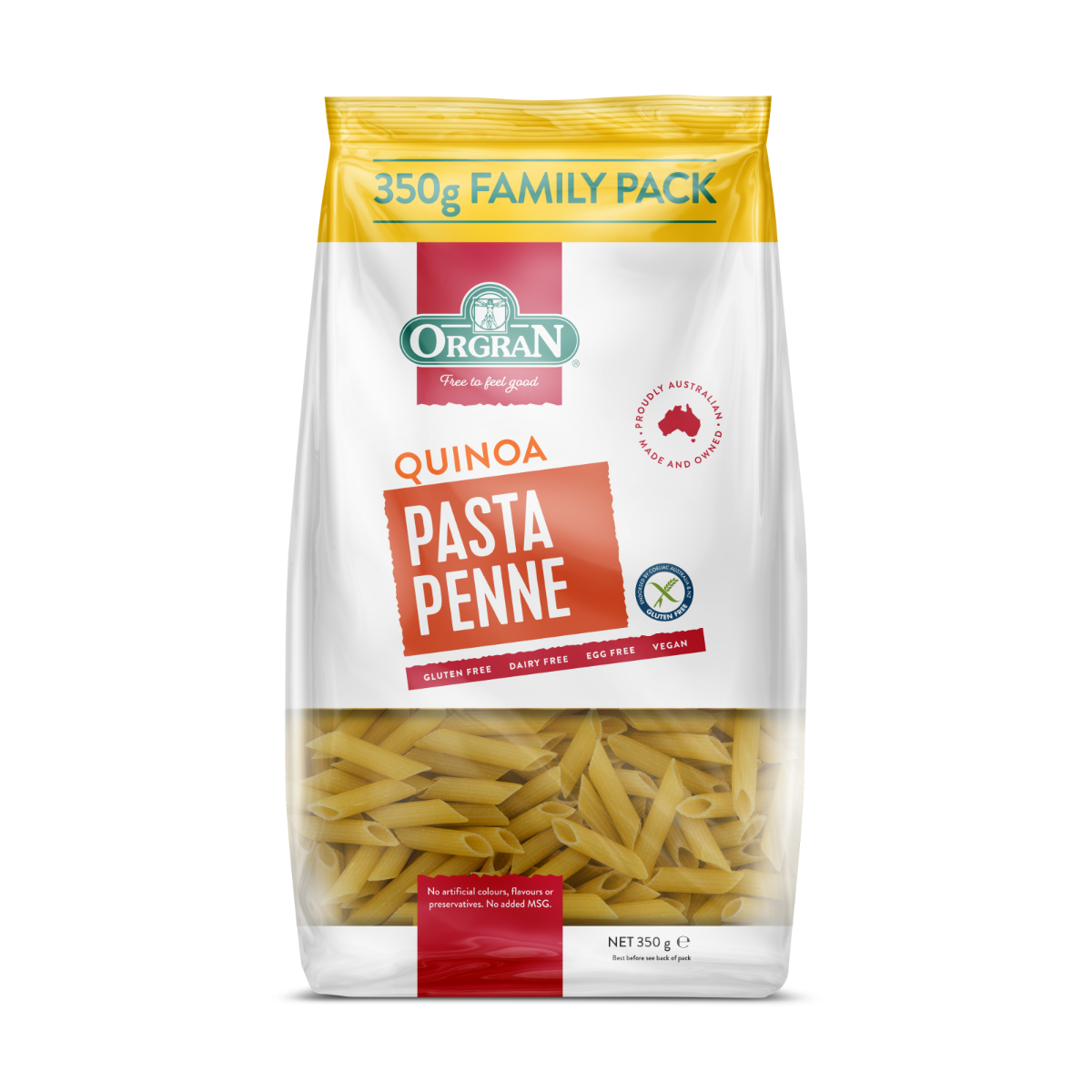 Paste penne din quinoa, 350g, Orgran