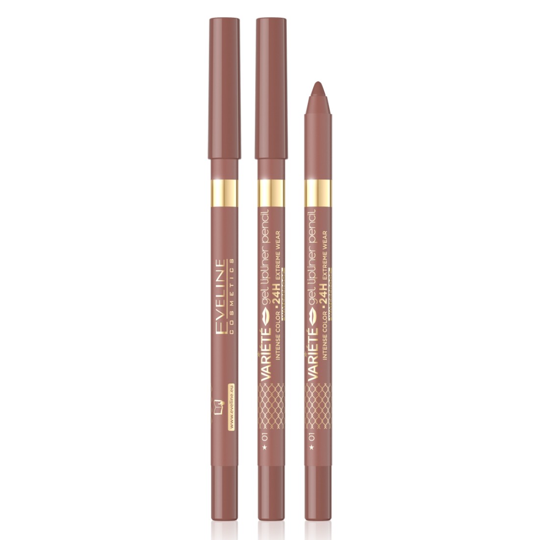 Creion de buze gel Variete Gel Matt Waterproof No.1 Nude, 1.3g, Eveline Cosmetics