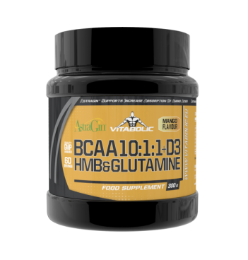 Aminoacizi pudra BCAA 10:1:1 Glutamine HMB Mango, 300g, Vitabolic