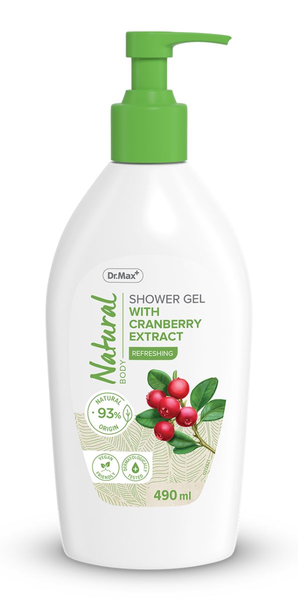 Dr. Max Natural Gel de dus cu merisoare, 490ml
