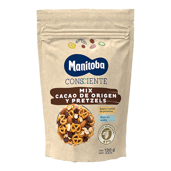 Amestec arahide migdale cacao si covrigei, 130g, Manitoba