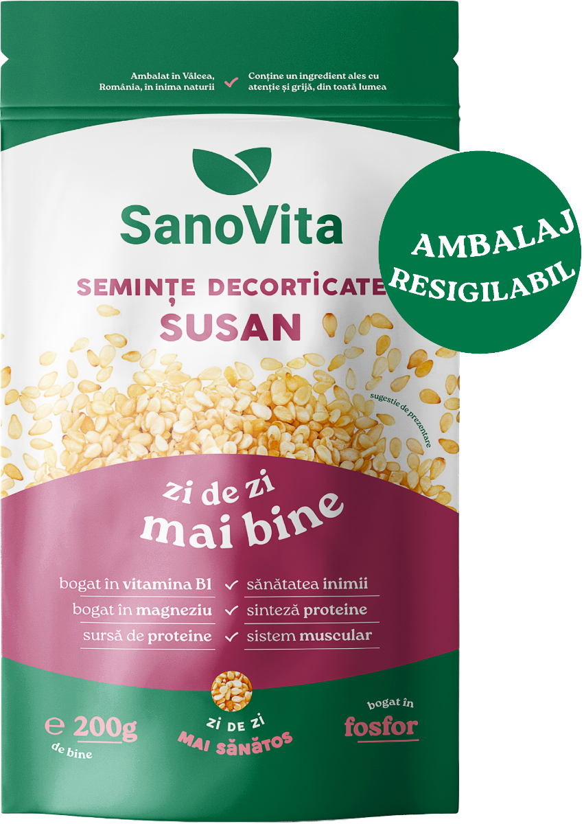 Seminte de susan decorticat, 200g, SanoVita