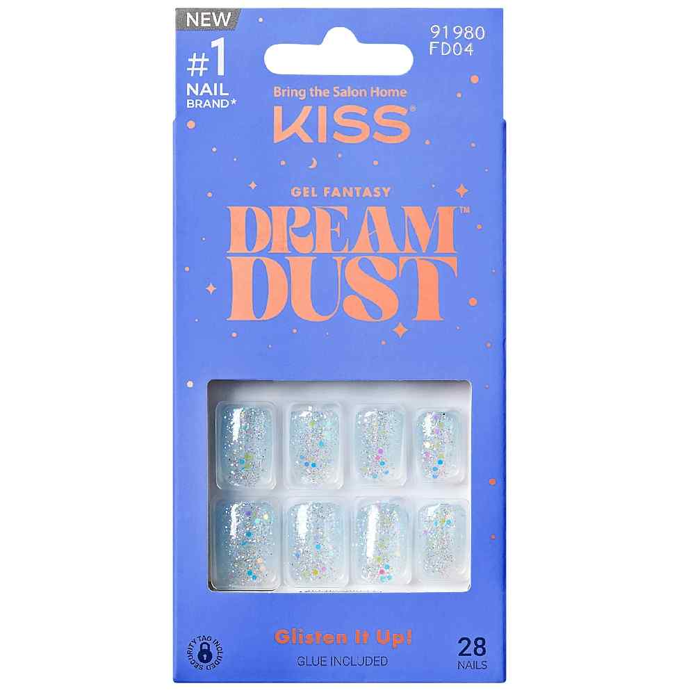 Unghii false Gel Fantasy Dreamdust Champagnes, 28 bucati, Kiss
