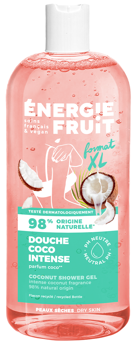 Gel de dus nutritiv pentru piele foarte uscata cu ulei de cocos organic si unt de shea, 500ml, Energie Fruit