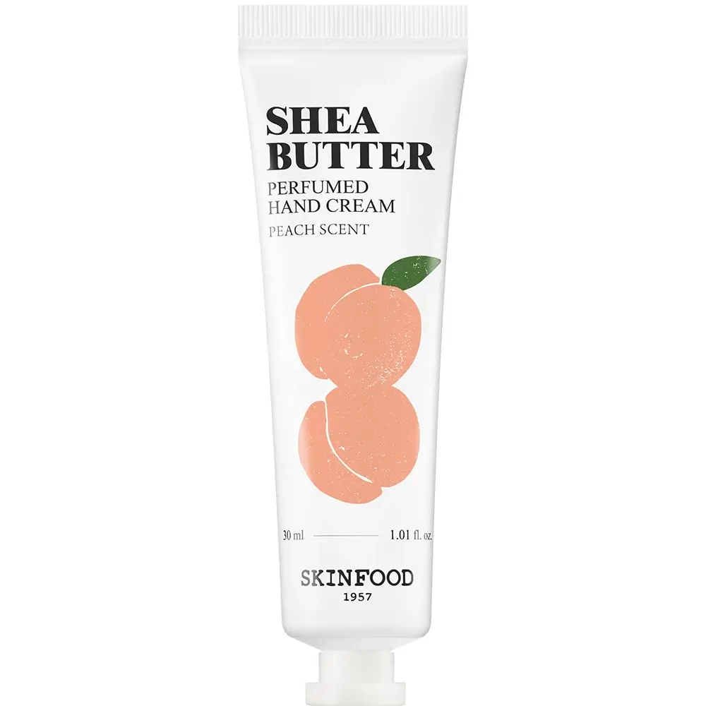Crema de maini parfumata cu unt de shea si aroma de piersica, 30ml, Skinfood