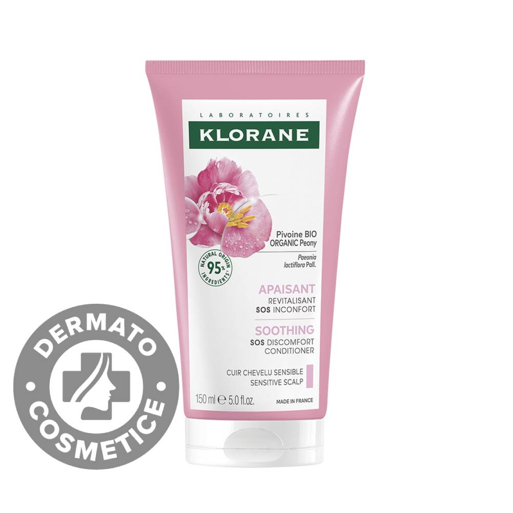 Balsam cu extract de bujor pentru scalpul iritat, 150ml, Klorane