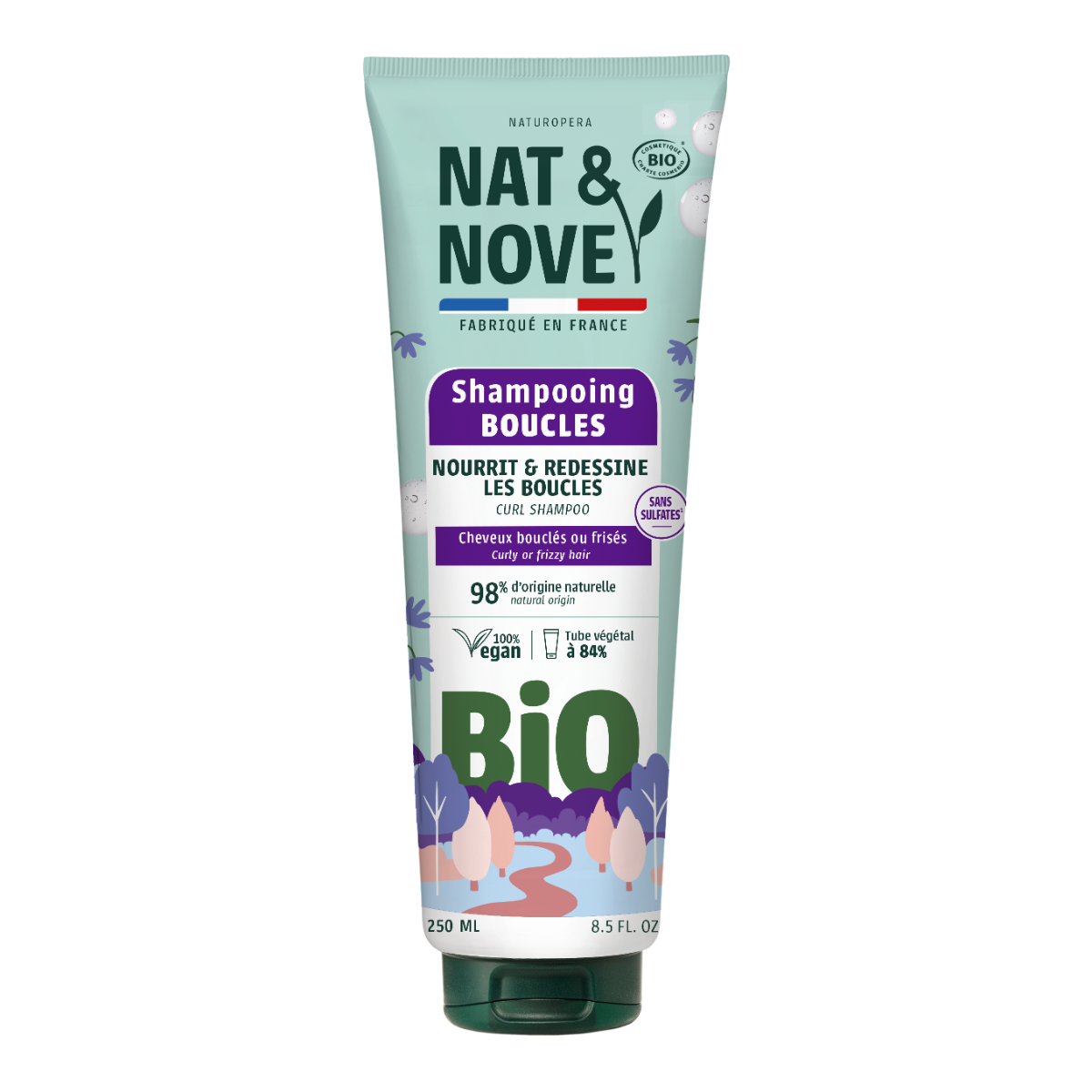 Sampon pentru par cret cu extract de nalba Bio, 250ml, Nat&Nove
