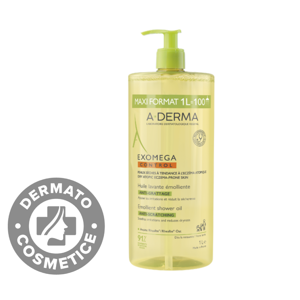 Ulei de dus emolient Exomega Control, 1000ml, A-Derma