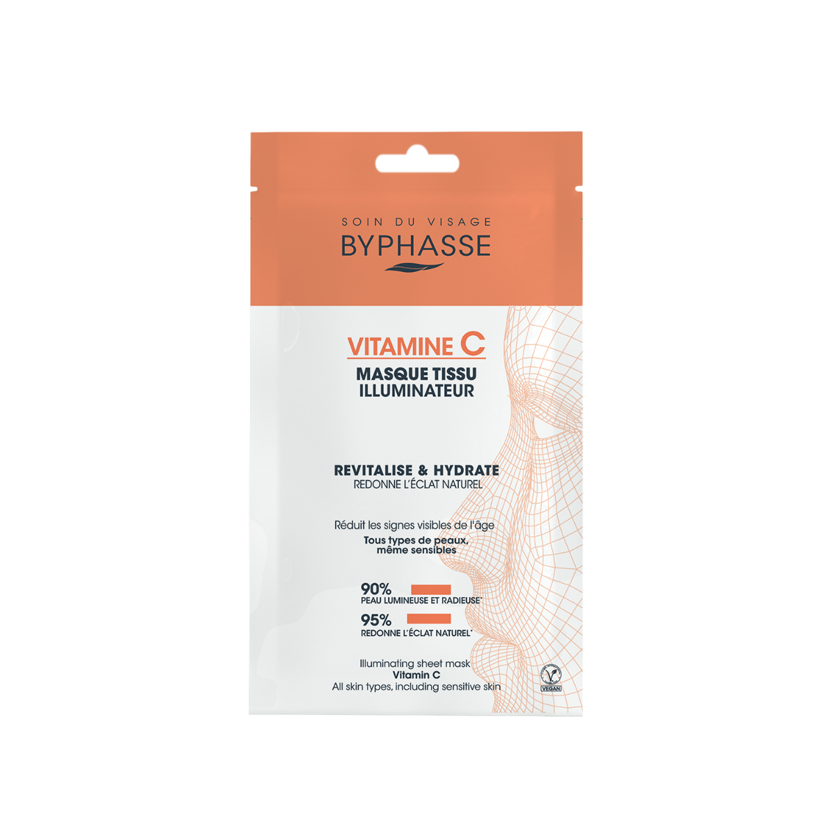 Masca servetel iluminatoare cu vitamina C, 18ml, Byphasse