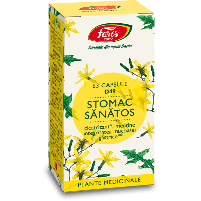 Stomac sanatos D49, 63 capsule, Fares