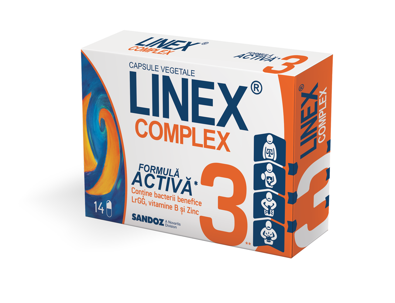 Linex Complex, 14 capsule vegetale, Sandoz