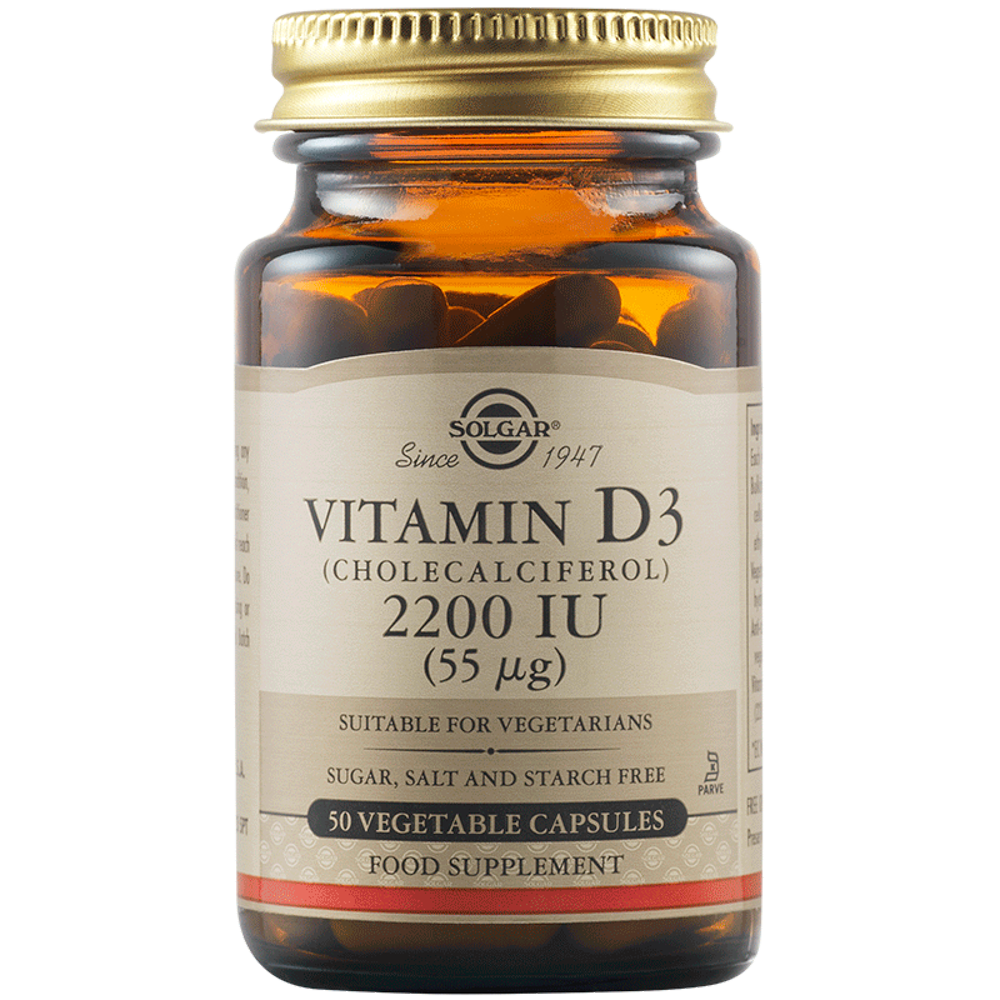 Vitamina D3 2200UI, 50 capsule, Solgar